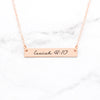 Isaiah 41:10 Necklace - Rose Gold Bar Necklace