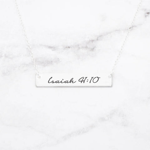 Matthew 25:21 Necklace - Rose Gold Bar Necklace