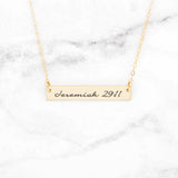 Jeremiah 29:11 Necklace - Gold Bar Necklace