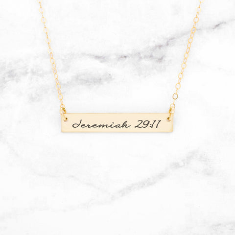 Blessed Necklace - Gold Bar Necklace