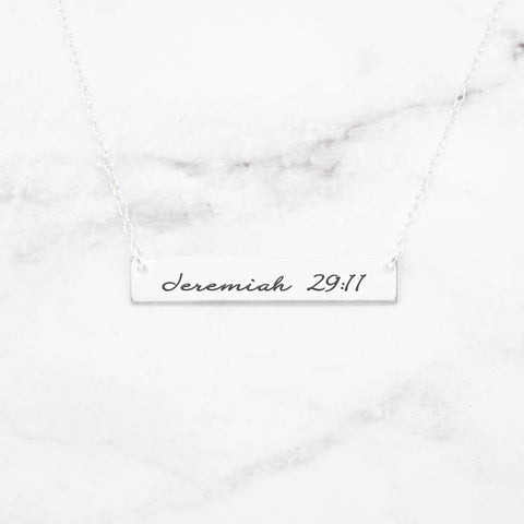 Matthew 25:21 Necklace - Gold Bar Necklace