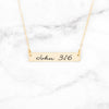 John 3:16 Necklace - Gold Bar Necklace
