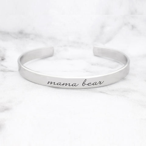 Personalized Silver Bangle - Kids Name & Date Bracelet
