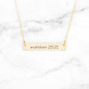 Matthew 25:21 Necklace - Gold Bar Necklace