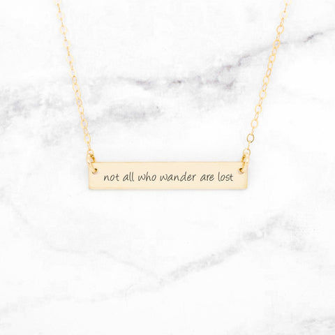 Choose Joy - Gold Quote Bar Necklace