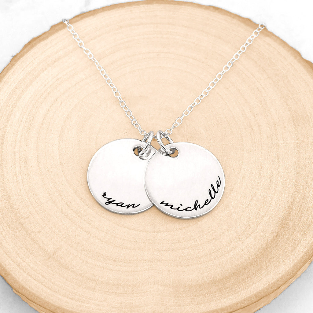 PRE ORDER* Engravable Silver Round Disc Necklace – Lilywho