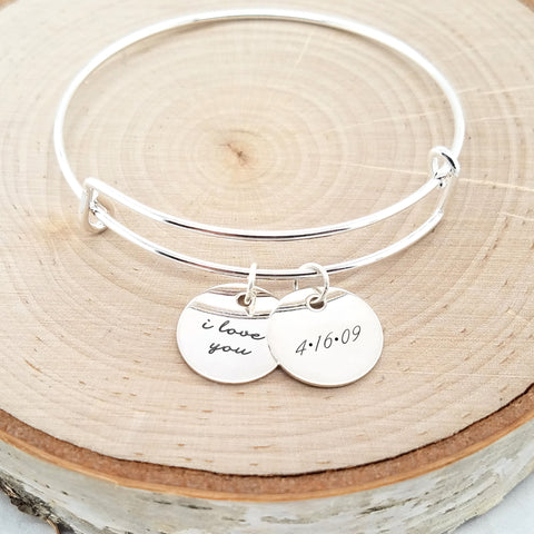 Personalized Date Bangle - Rose Gold