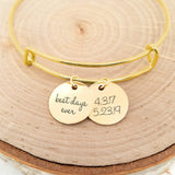 Personalized Date Bangle - Gold