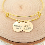 Personalized Date Bangle - Gold
