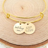Personalized Date Bangle - Gold