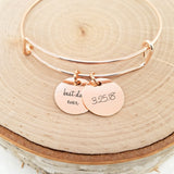 Personalized Date Bangle - Rose Gold