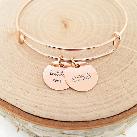 Personalized Anniversary Bracelet - Gold