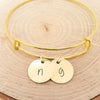 Personalized Gold Bangle - Custom Initial Bracelet