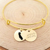 Personalized Gold State Bangle - Coordinates Bracelet