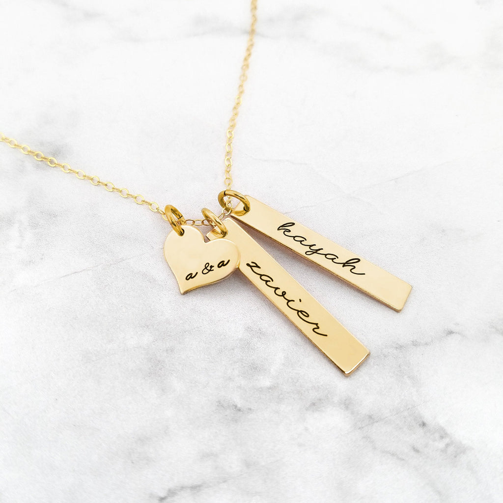 Personalized Necklace For Mom - Gold Necklace With Kids Names