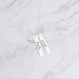 Personalized Necklace For Mom - Sterling Silver Necklace With Kids Names