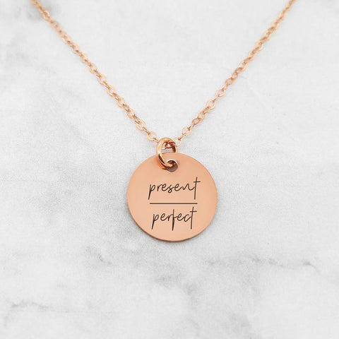 Fearless - Rose Gold Quote Bar Necklace