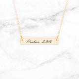 Psalm 23:4 Necklace - Gold Bar Necklace