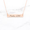 Psalm 23:4 Necklace - Rose Gold Bar Necklace