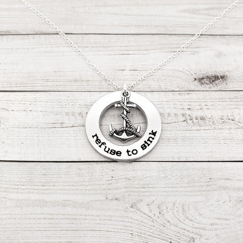 Refuse to Sink Anchor Necklace