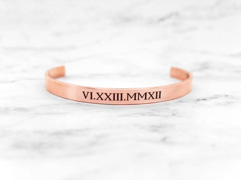 Personalized Rose Gold Bangle - Custom Initial Bracelet