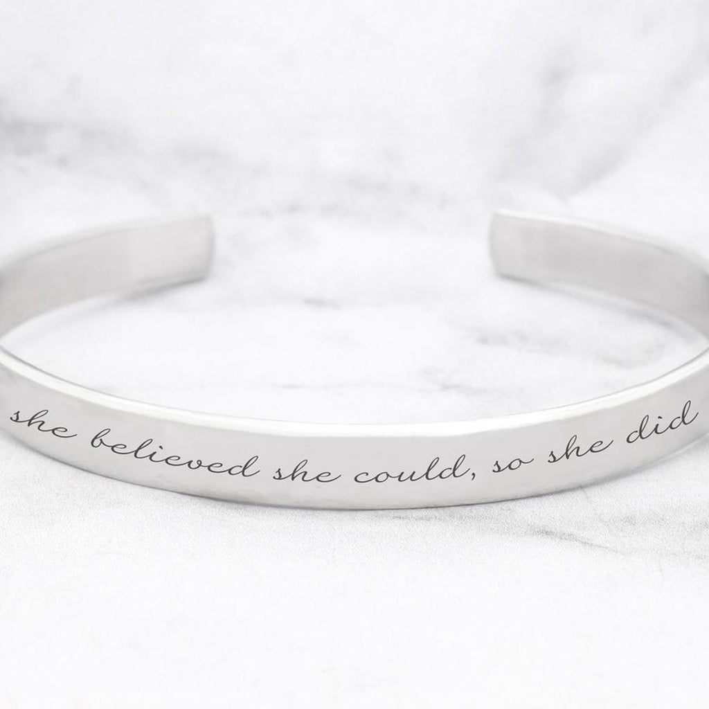 She Believed She Could So She Did Mantra Bracelet