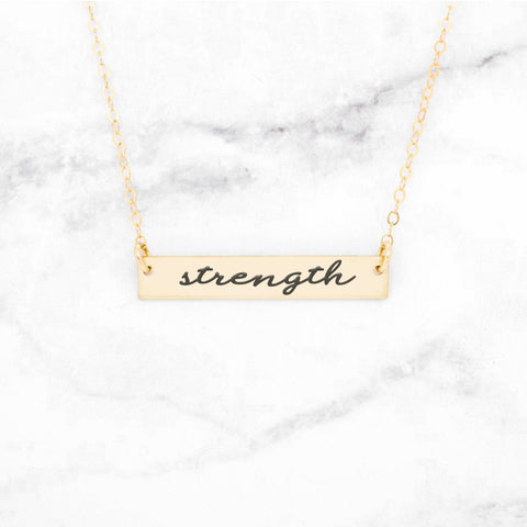 Fearless - Gold Quote Bar Necklace