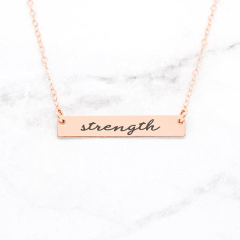 This Too Shall Pass - Sterling Silver Quote Bar Necklace