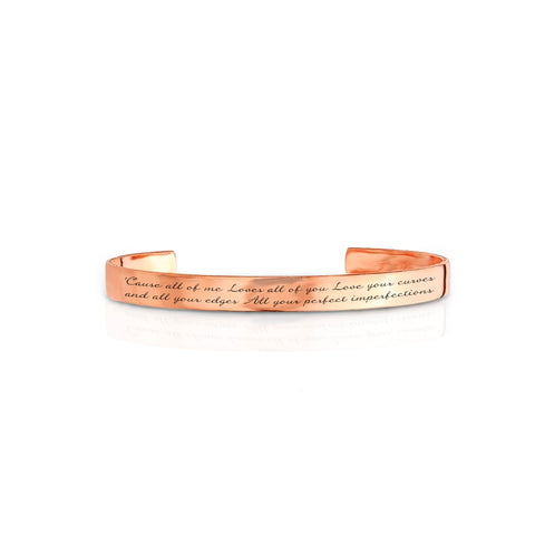 Personalized Rose Gold Bangle - Custom Initial Bracelet