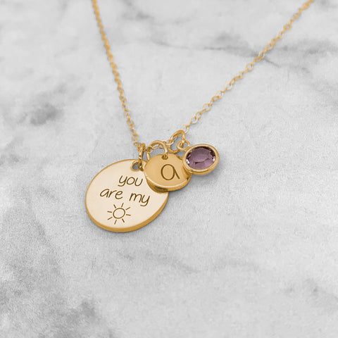You Are My Sunshine Necklace - Personalized Necklace For Mom