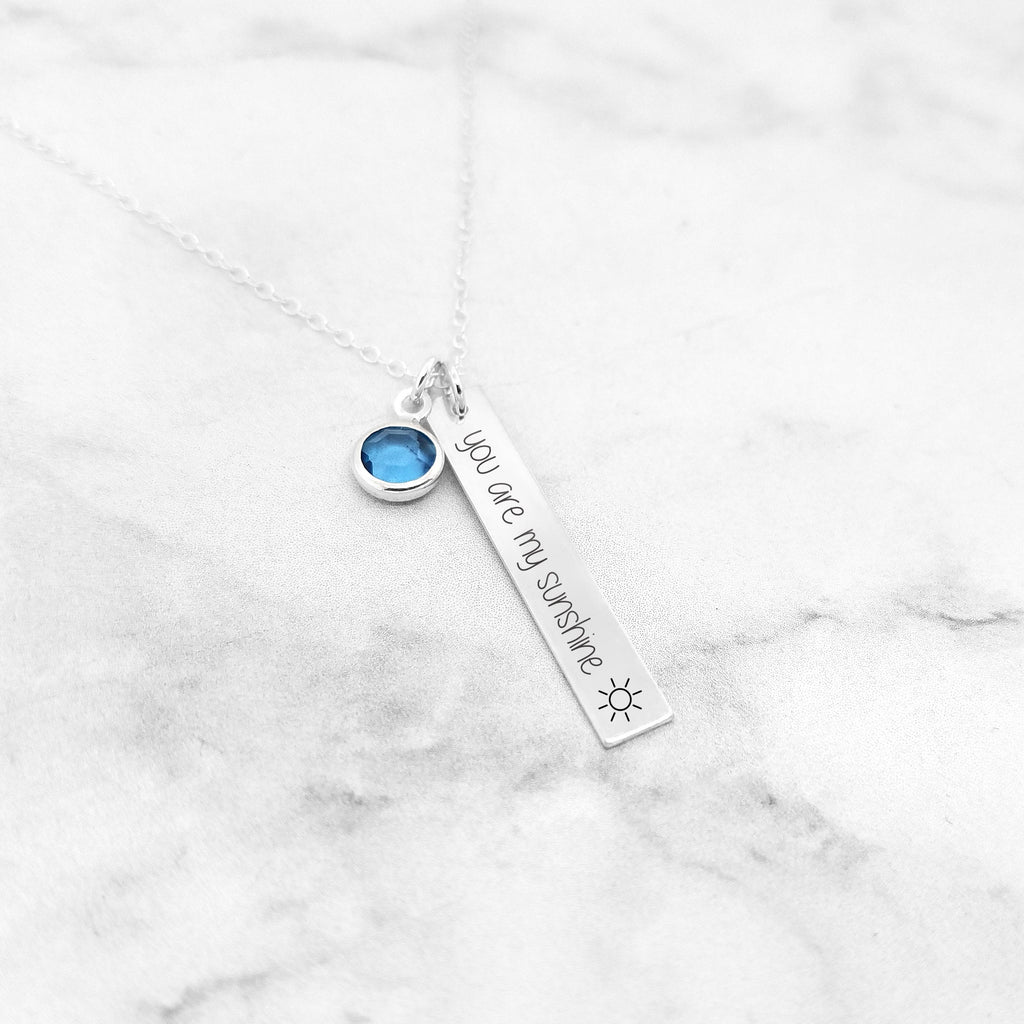 You Are My Sunshine Necklace - Sterling Silver Personalized Necklace For Mom