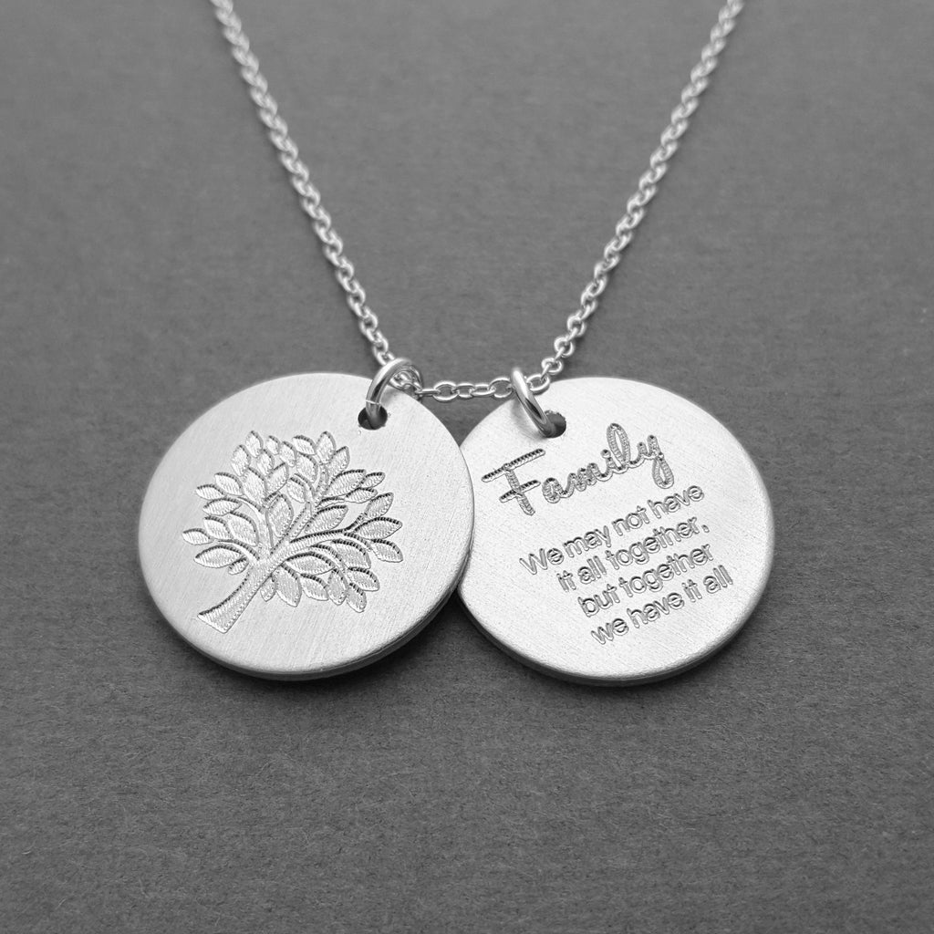 Rhodium plated Sterling Silver Bird Family Necklace, Personalized Mothers  Necklace, Mama and Baby Birds.