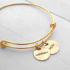 Personalized Gold Bangle - An Adjustable Name Bangle With Your Name Or Dates
