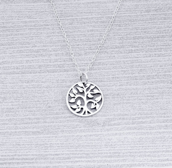 Family Tree of Life Pendant Necklace in Sterling Silver