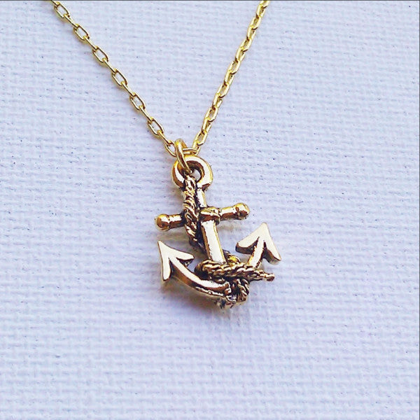 Gold Anchor Necklace