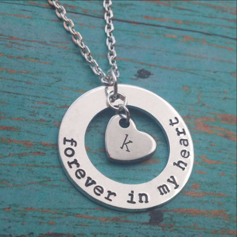 Personalized Forever In My Heart Necklace with Charm