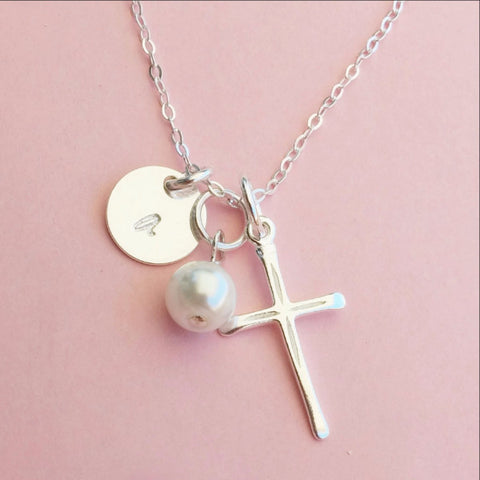 Tiny Sideways Cross Necklace