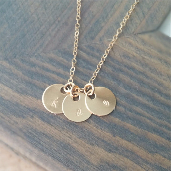 Gold Initial Discs Necklace