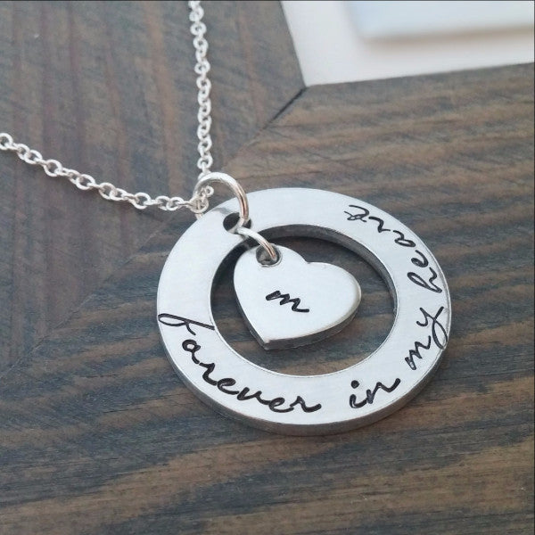 Personalized Forever In My Heart Necklace - With Cut Out