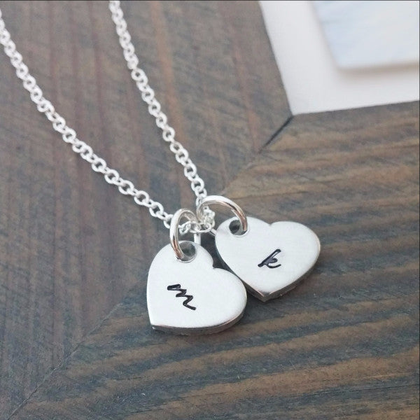 Heart Charm Personalized Initial Necklace