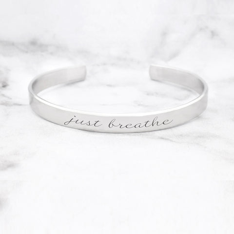 Personalized Silver Bangle - Anniversary Bracelet